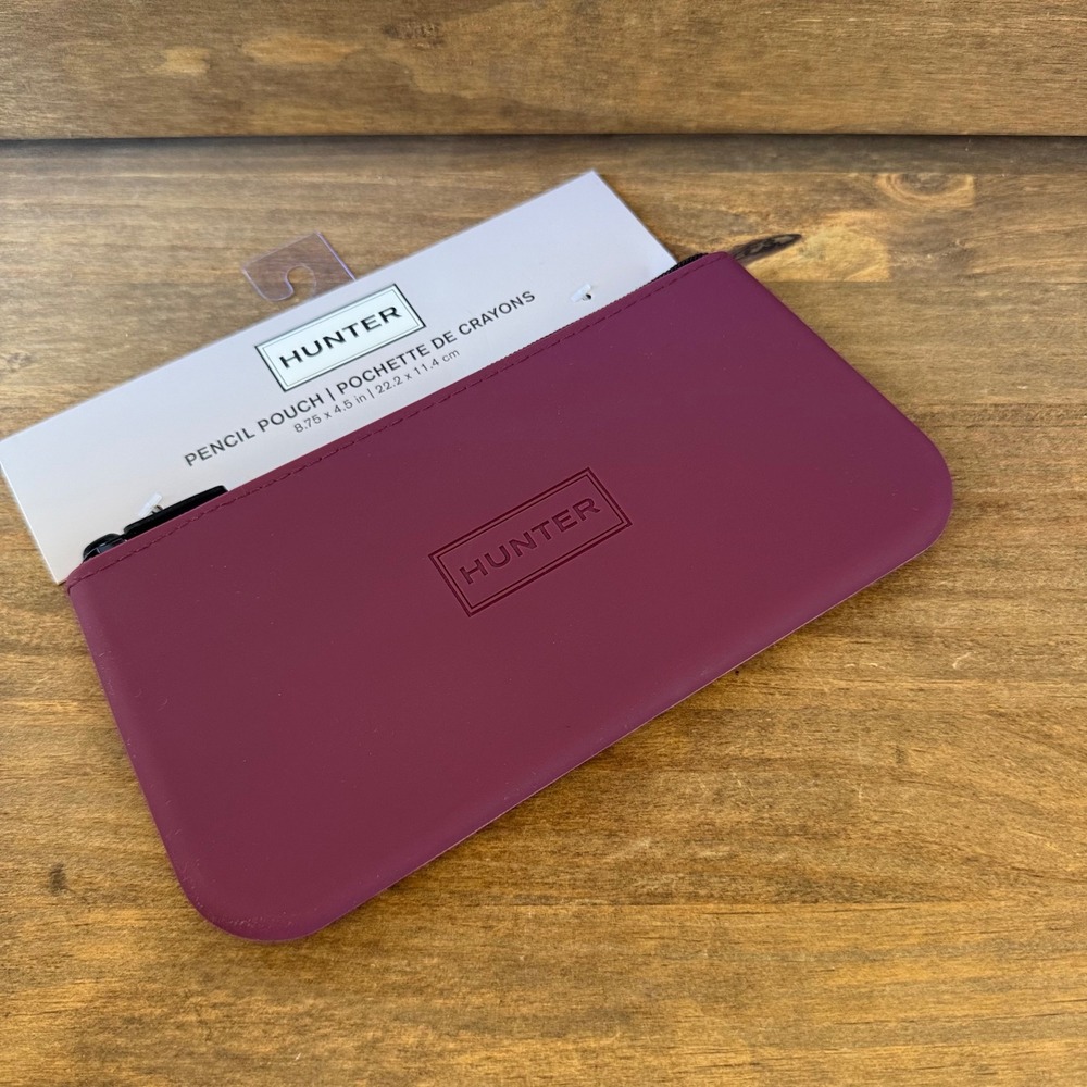 Hunter Pencil Pouch Burgundy Rubberized Zip Case HR107 New